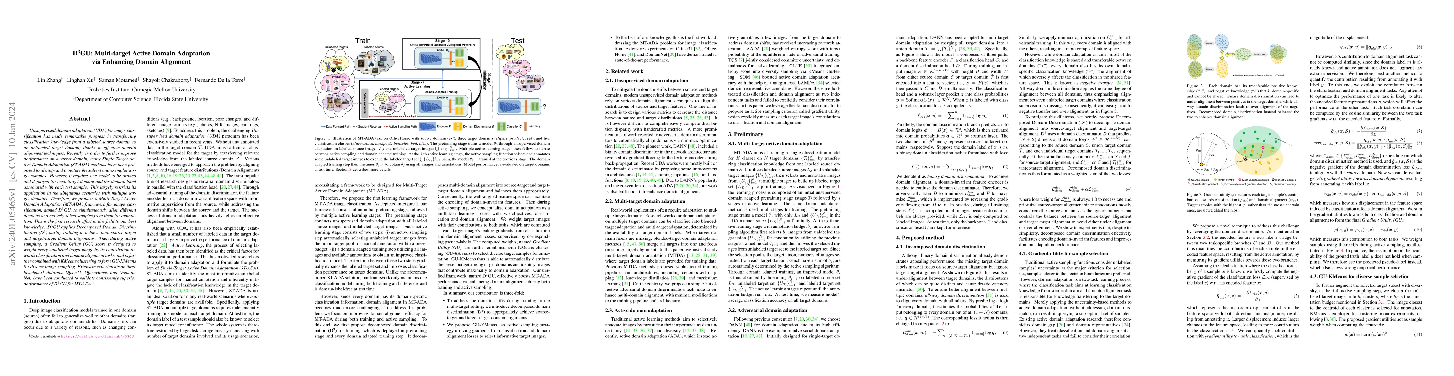 Thumbnail for D3GU: Multi-Target Active Domain Adaptation via Enhancing Domain
  Alignment