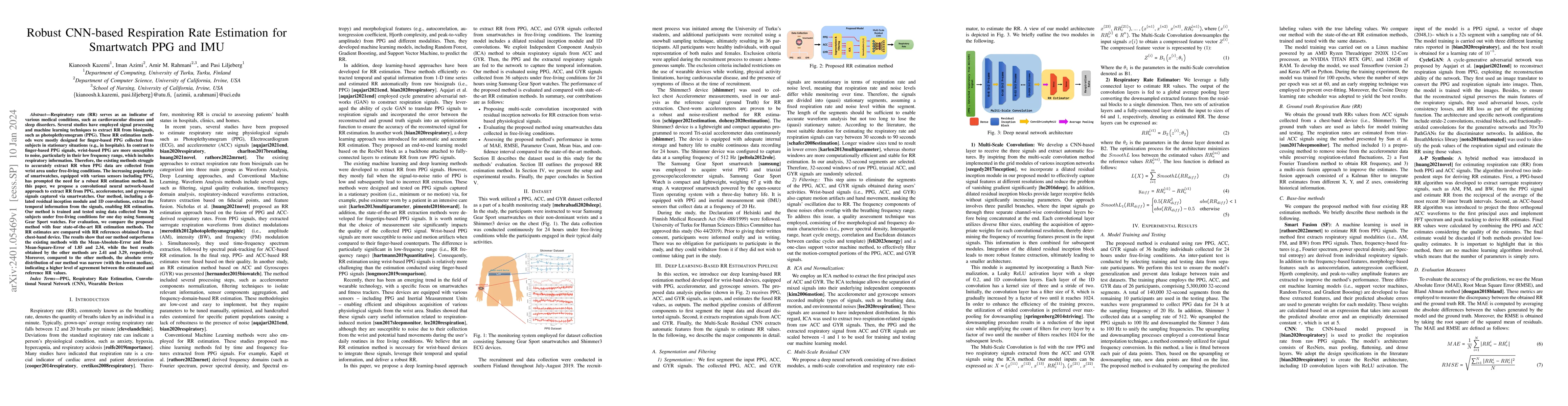Thumbnail for Robust CNN-based Respiration Rate Estimation for Smartwatch PPG and IMU