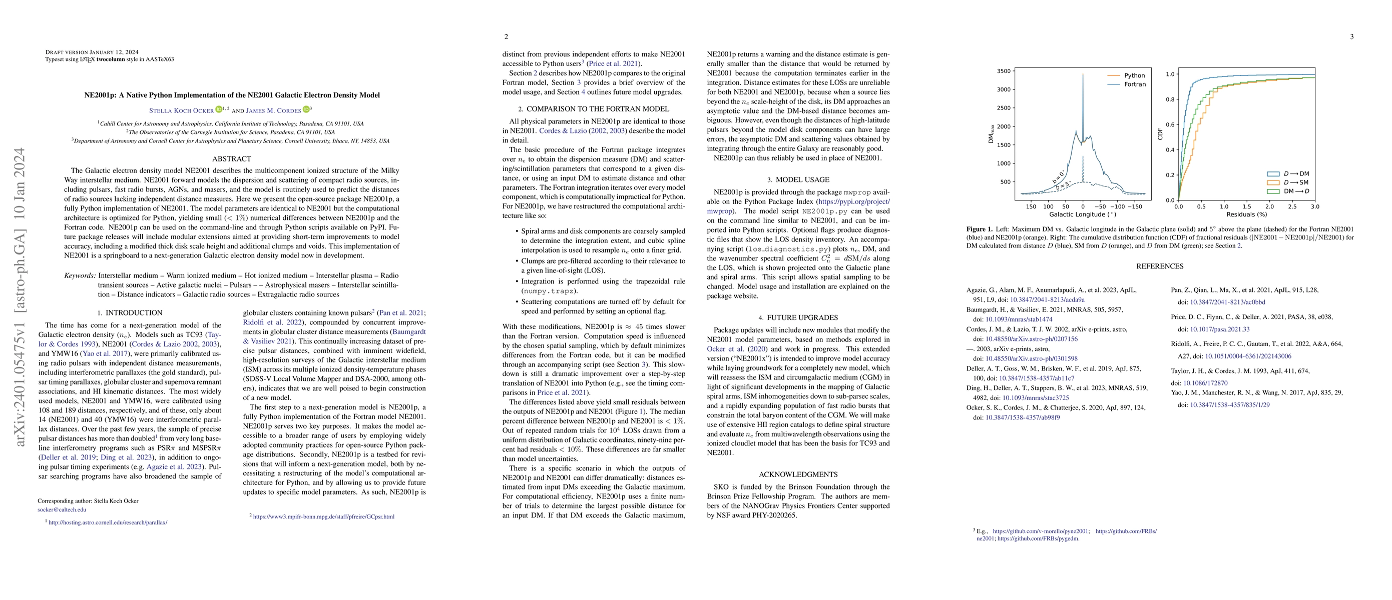 Thumbnail for NE2001p: A Native Python Implementation of the NE2001 Galactic Electron
  Density Model