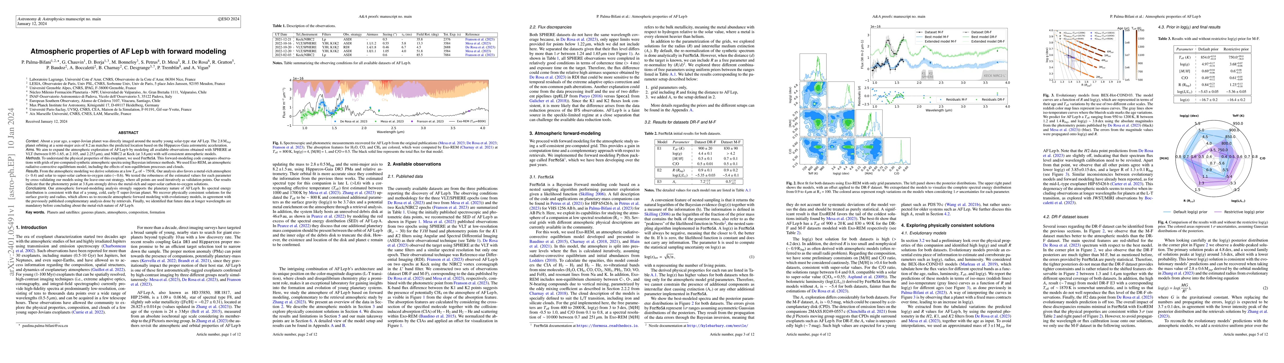 Thumbnail for Atmospheric properties of AF Lep b with forward modeling