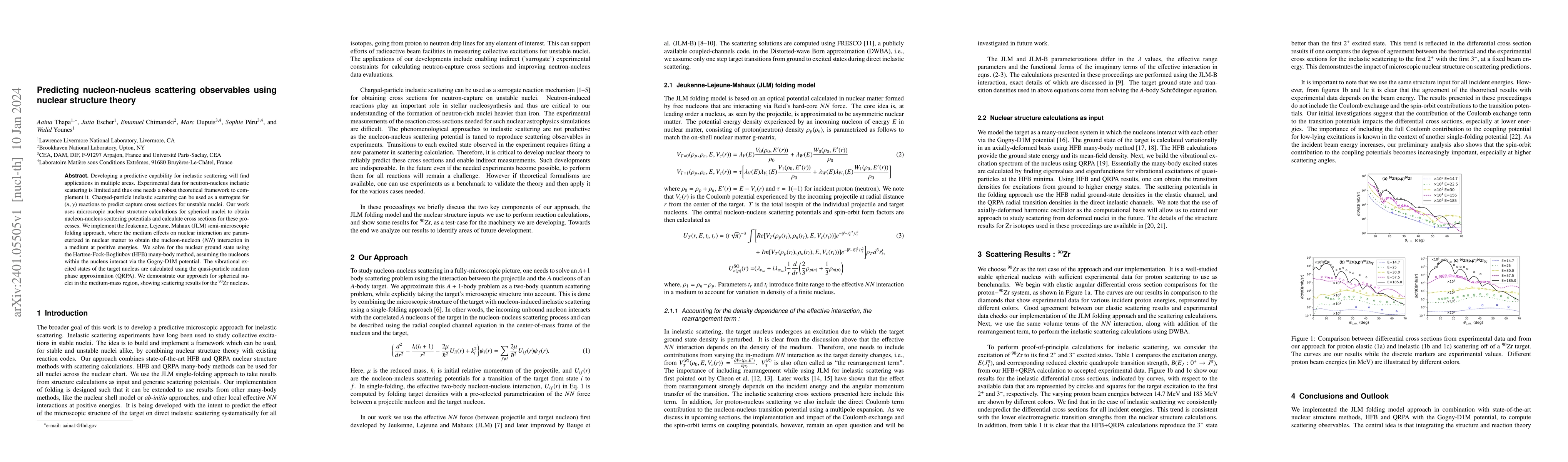 Thumbnail for Predicting nucleon-nucleus scattering observables using nuclear
  structure theory