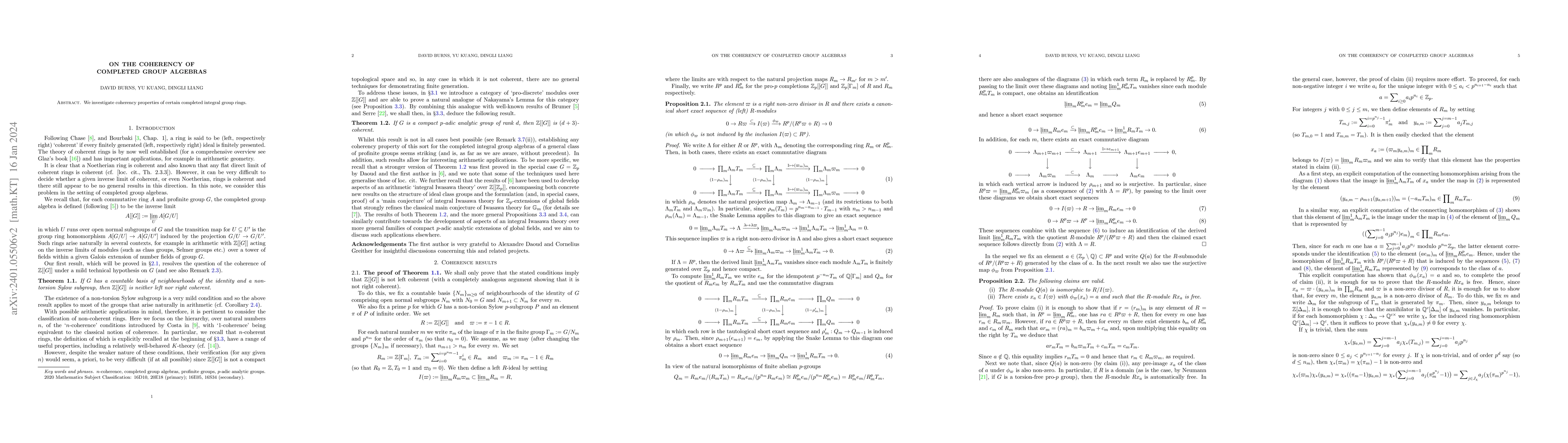 Thumbnail for On the Coherency of Completed Group Algebra