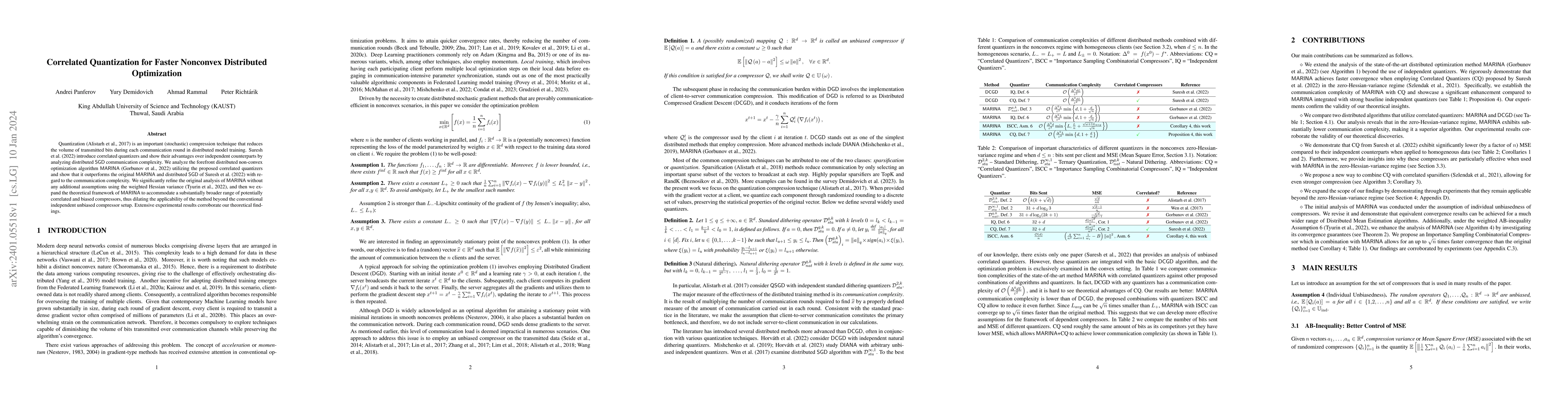 Thumbnail for Correlated Quantization for Faster Nonconvex Distributed Optimization
