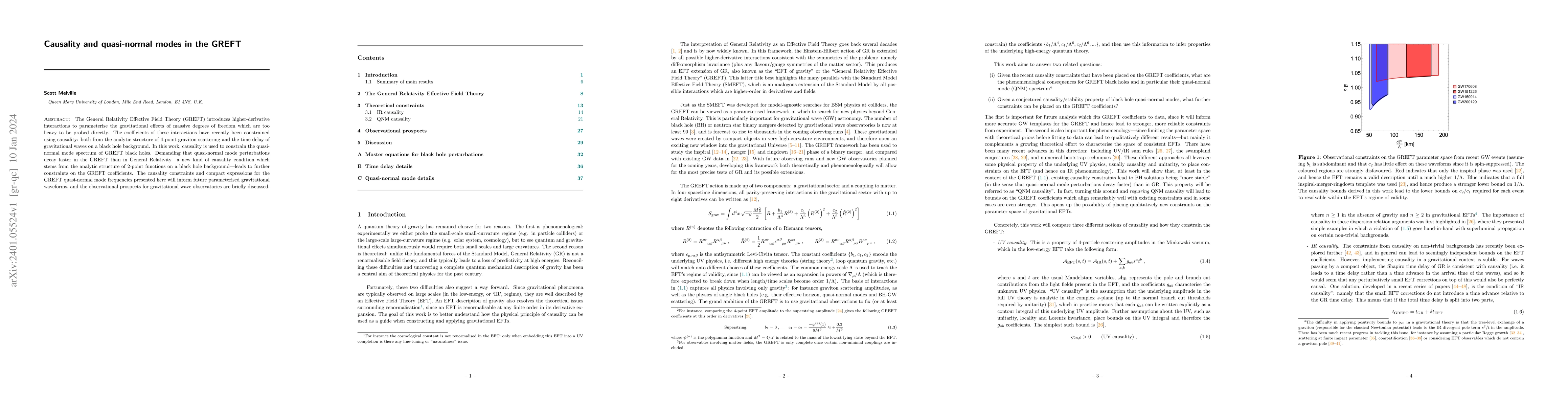 Thumbnail for Causality and quasi-normal modes in the GREFT