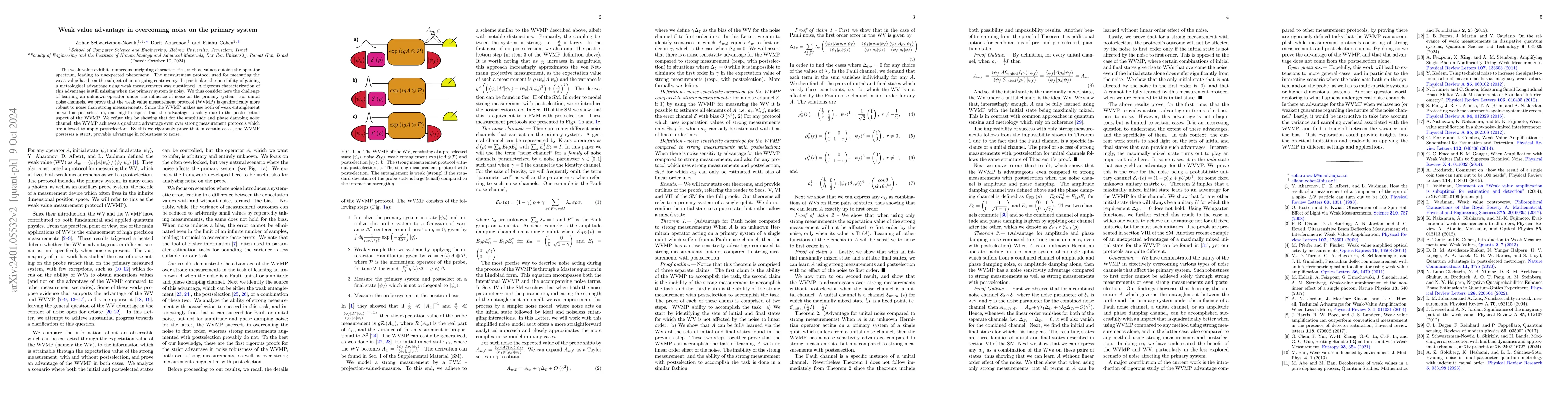 Thumbnail for Weak value advantage in overcoming noise on the primary system