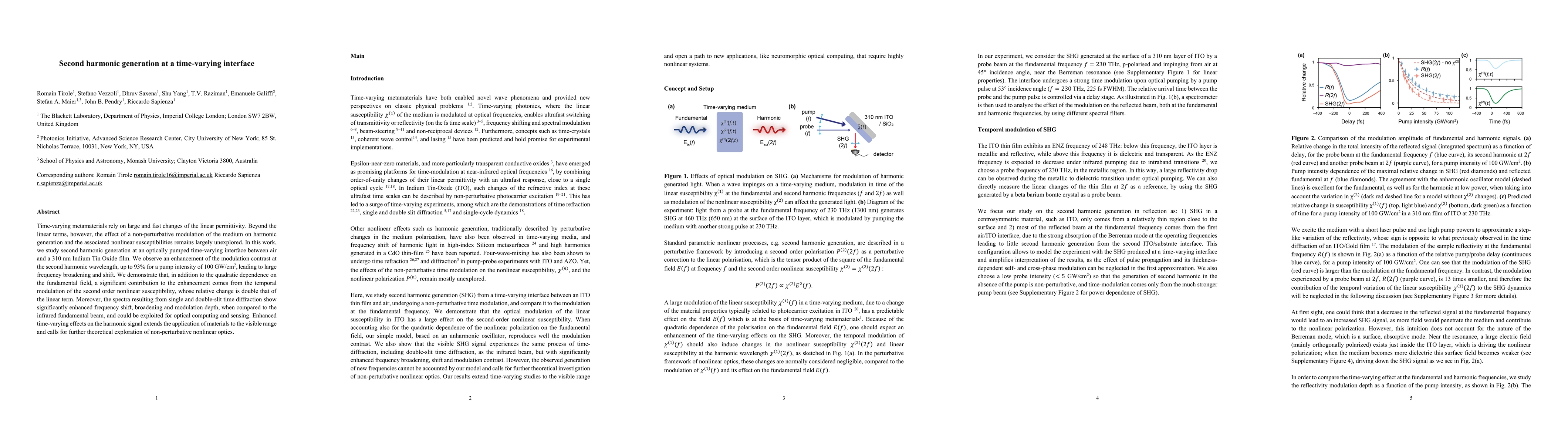 Thumbnail for Second harmonic generation at a time-varying interface