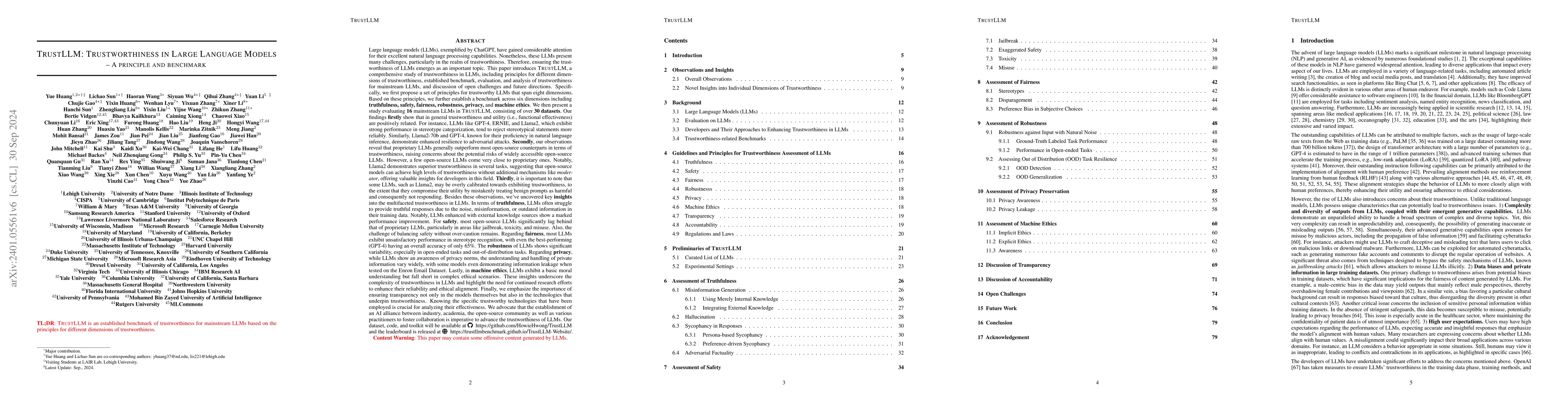 Thumbnail for TrustLLM: Trustworthiness in Large Language Models