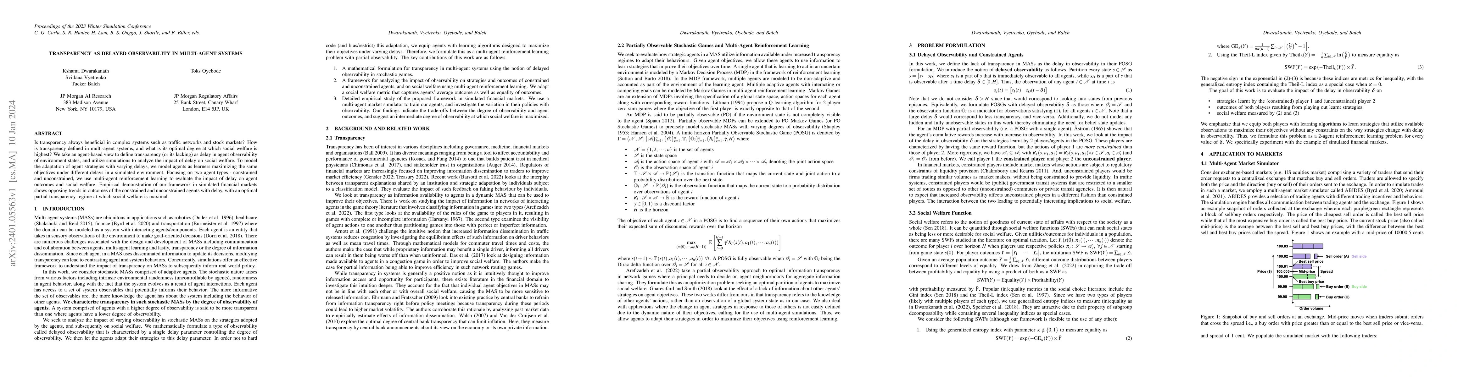 Thumbnail for Transparency as Delayed Observability in Multi-Agent Systems