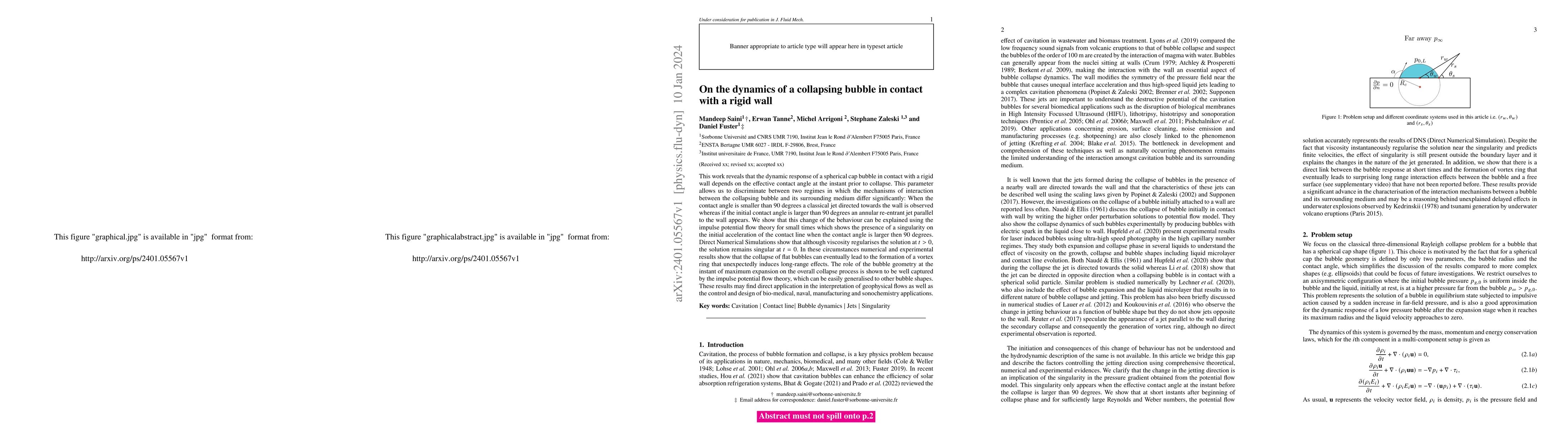 Thumbnail for On the dynamics of a collapsing bubble in contact with a rigid wall