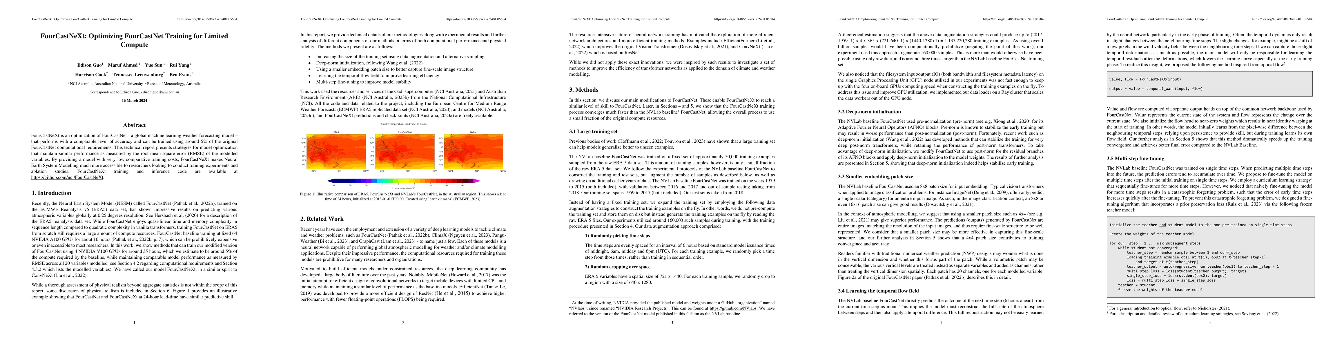 Thumbnail for FourCastNeXt: Optimizing FourCastNet Training for Limited Compute