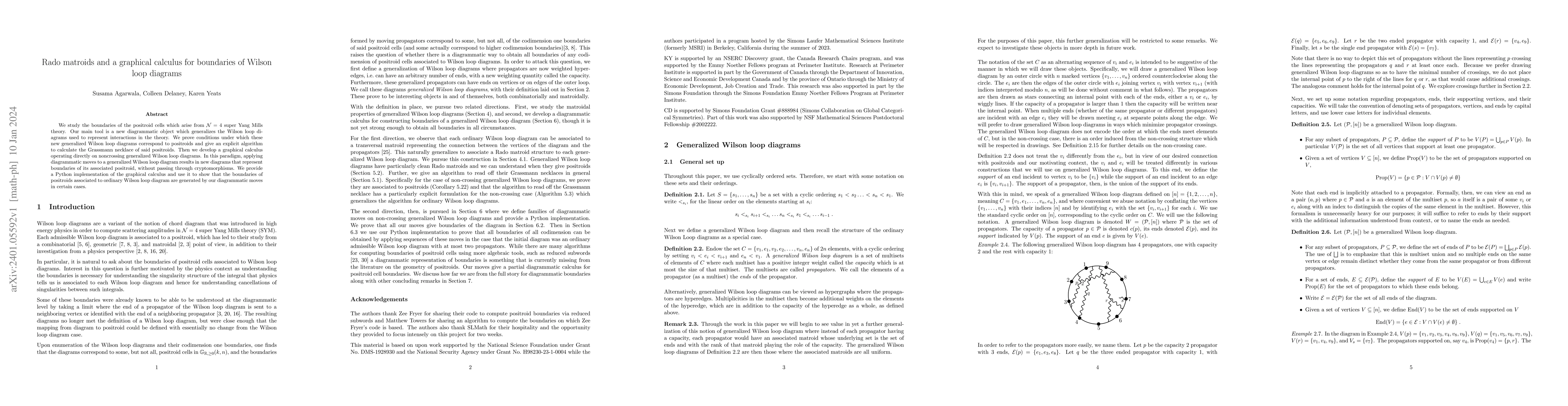 Thumbnail for Rado matroids and a graphical calculus for boundaries of Wilson loop
  diagrams