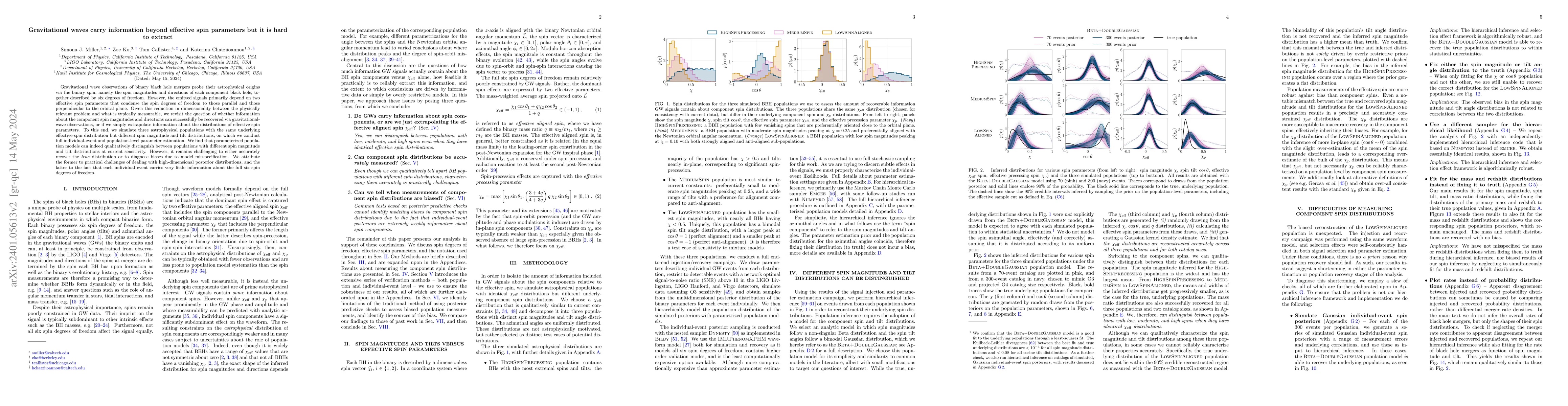 Thumbnail for Gravitational waves carry information beyond effective spin parameters
  but it is hard to extract