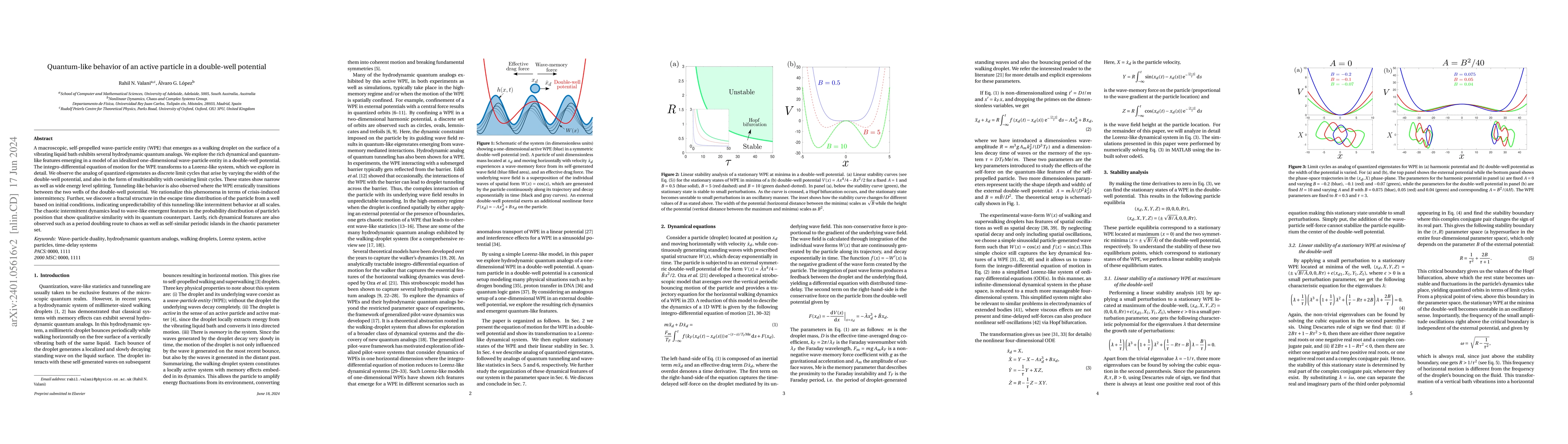 Thumbnail for Quantum-like behavior of an active particle in a double-well potential