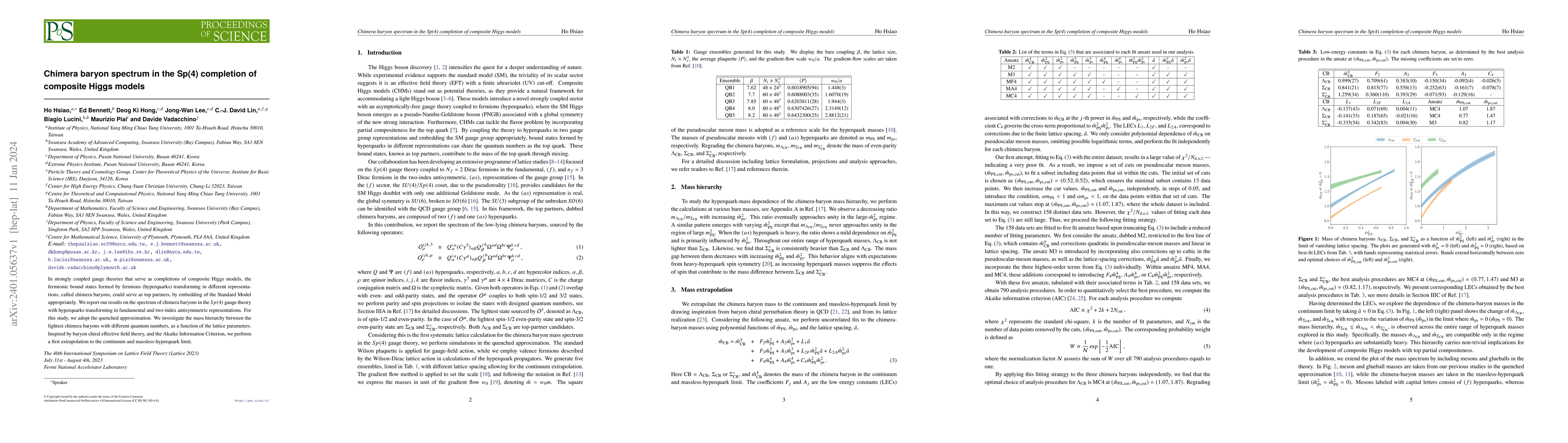 Thumbnail for Chimera baryon spectrum in the Sp(4) completion of composite Higgs
  models