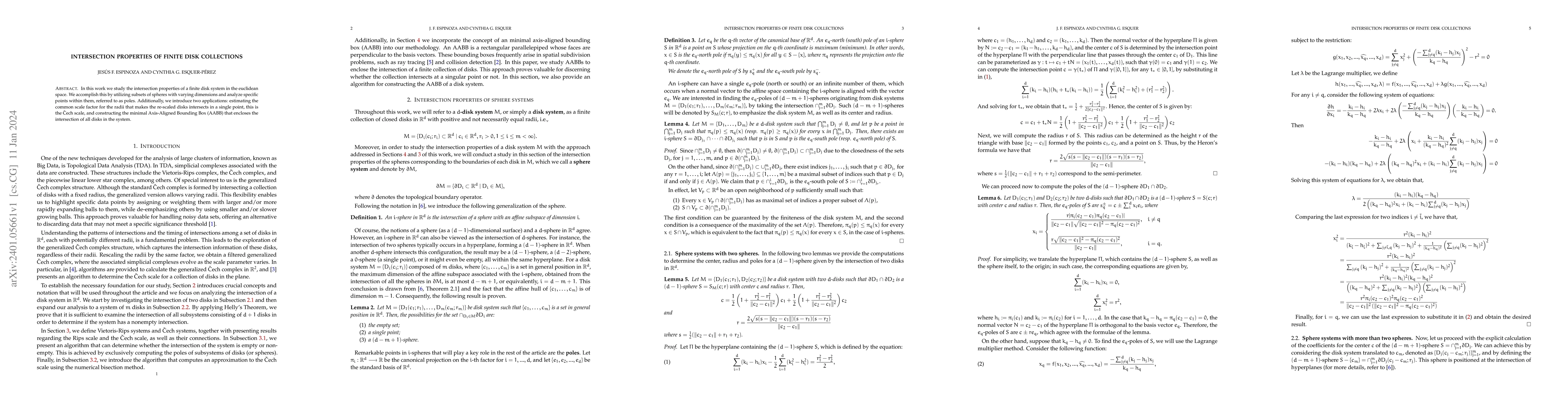 Thumbnail for Intersection properties of finite disk collections