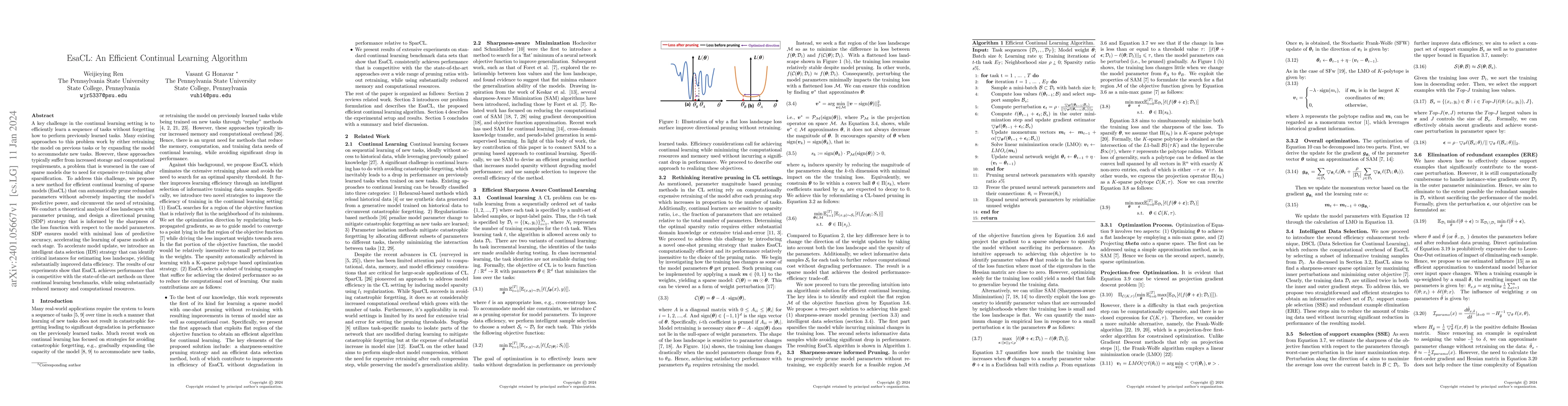 Thumbnail for EsaCL: Efficient Continual Learning of Sparse Models