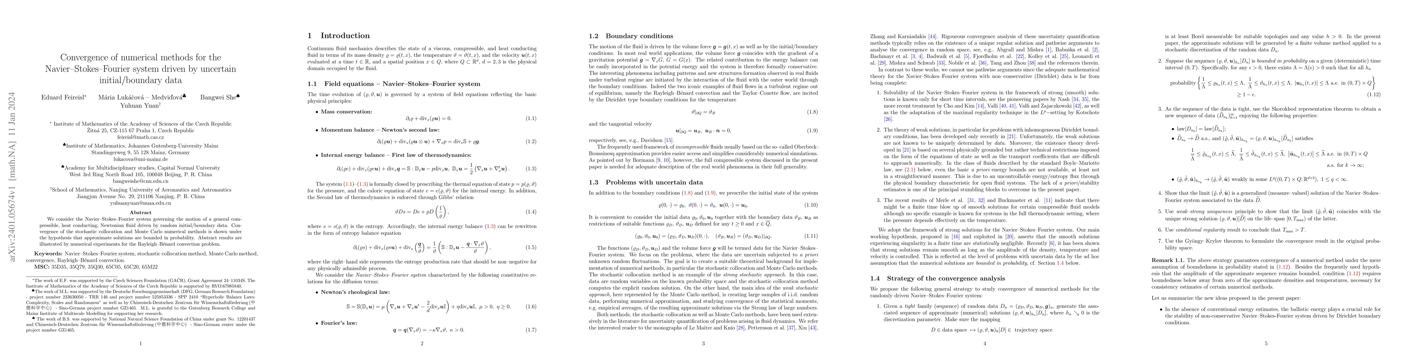 Thumbnail for Convergence of numerical methods for the Navier-Stokes-Fourier system
  driven by uncertain initial/boundary data