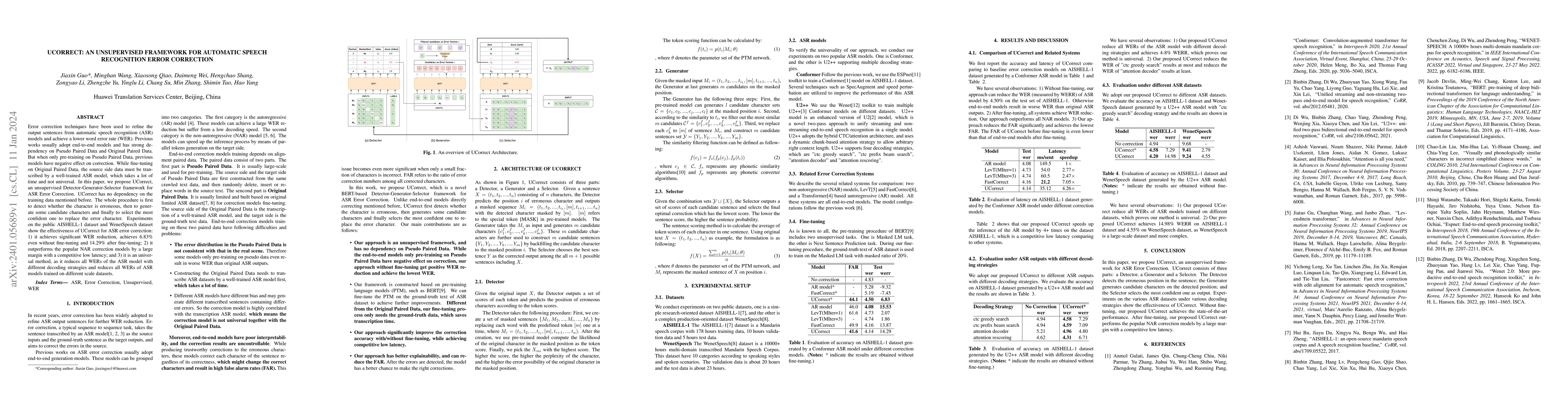 Thumbnail for UCorrect: An Unsupervised Framework for Automatic Speech Recognition
  Error Correction