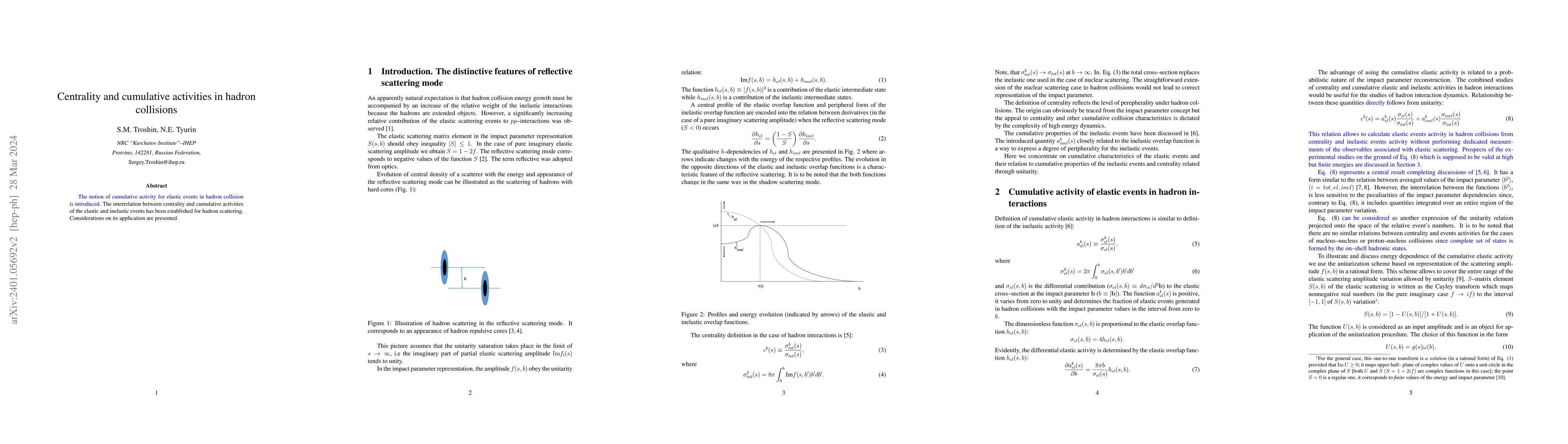 Thumbnail for Centrality and cumulative activities in hadron collisions