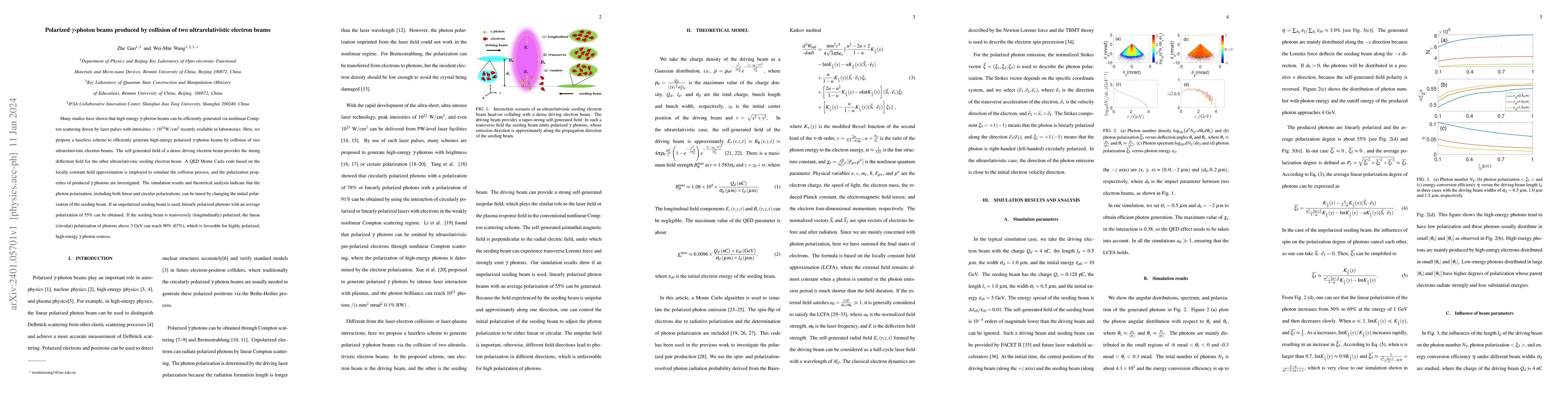 Thumbnail for Polarized $\gamma$-photon beams produced by collision of two
  ultrarelativistic electron beams