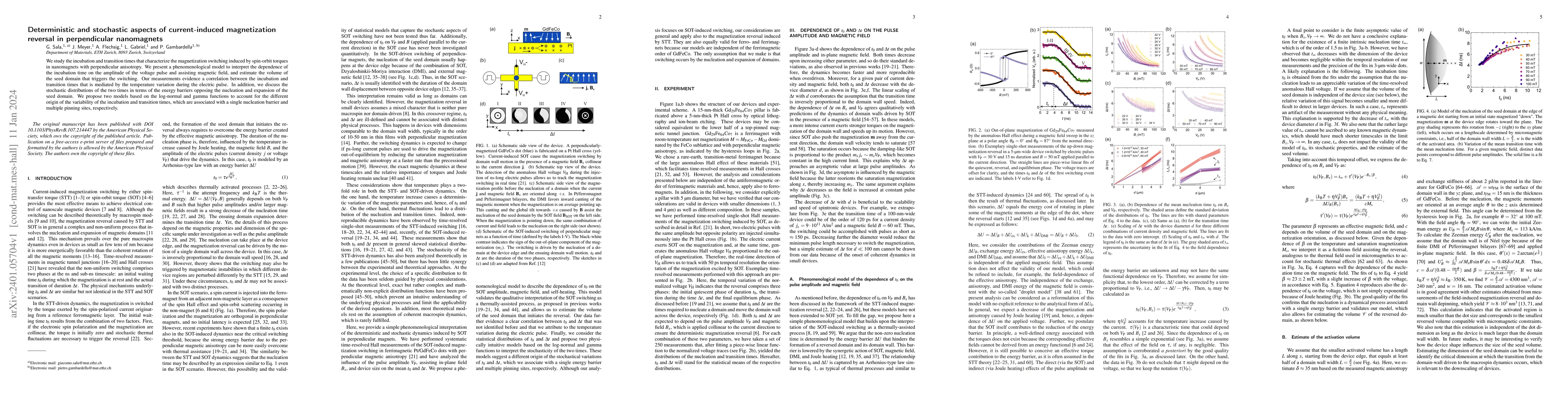 Thumbnail for Deterministic and stochastic aspects of current-induced magnetization
  reversal in perpendicular nanomagnets