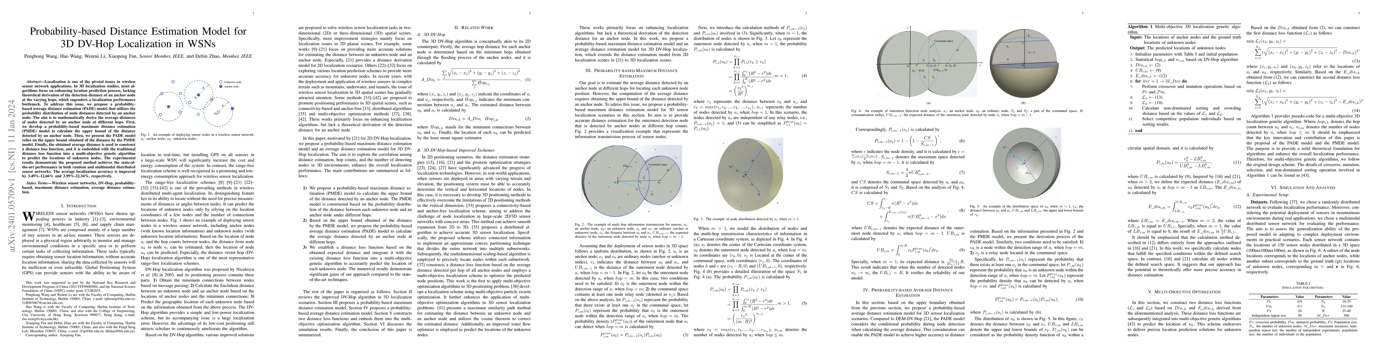 Thumbnail for Probability-based Distance Estimation Model for 3D DV-Hop Localization
  in WSNs