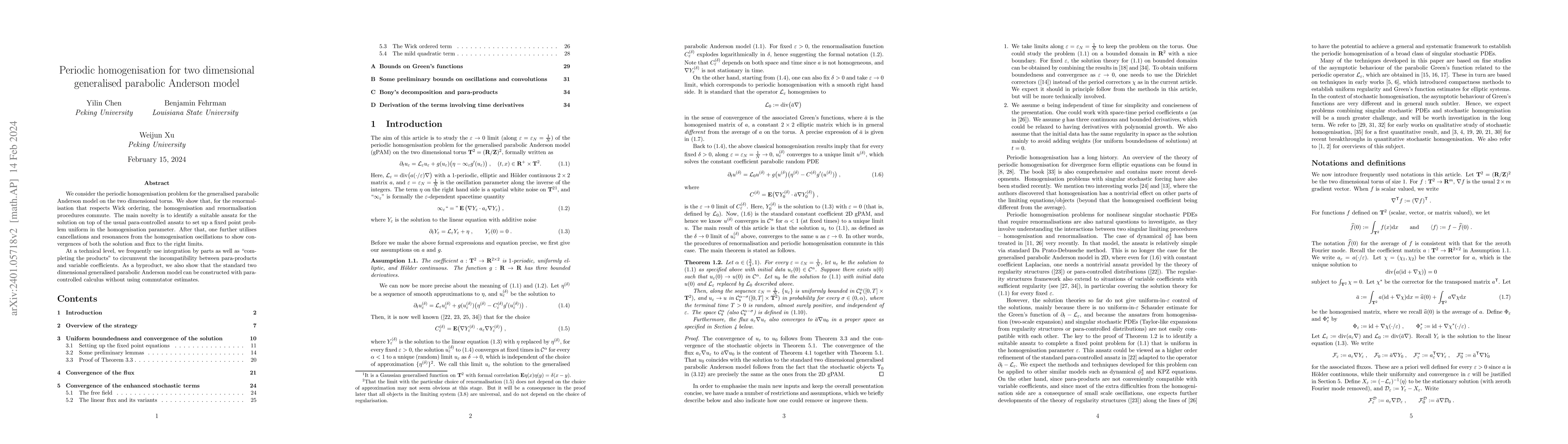 Thumbnail for Periodic homogenisation for two dimensional generalised parabolic
  Anderson model