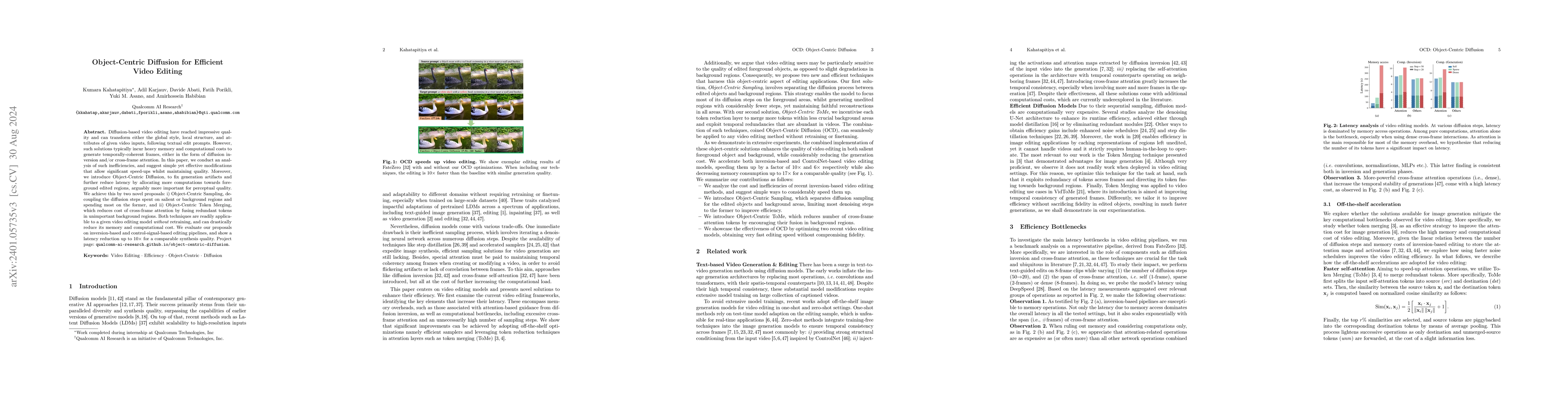 Thumbnail for Object-Centric Diffusion for Efficient Video Editing