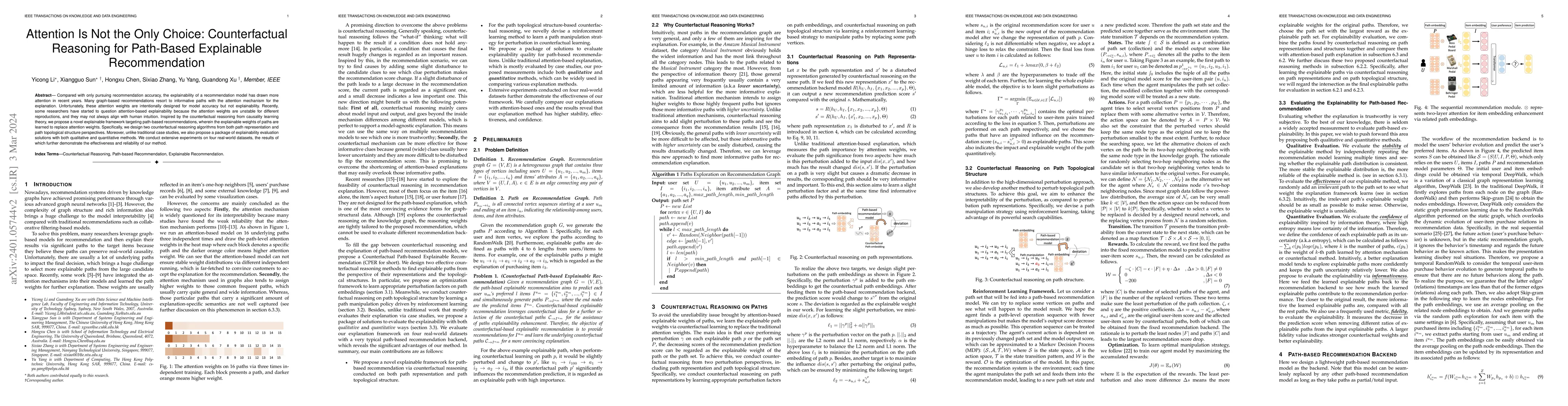 Thumbnail for Attention Is Not the Only Choice: Counterfactual Reasoning for
  Path-Based Explainable Recommendation
