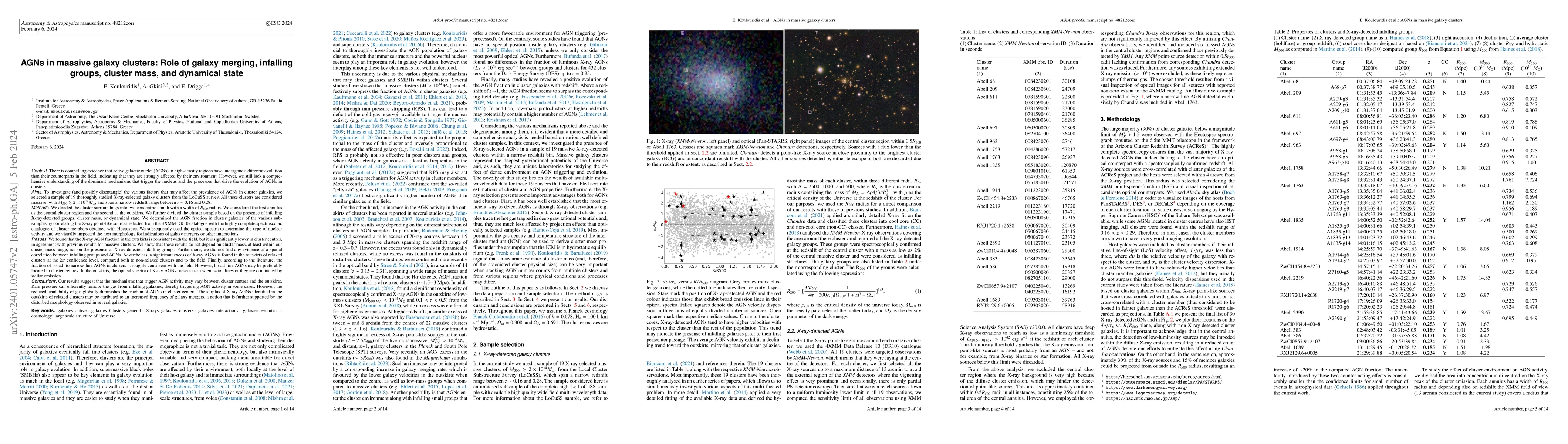 Thumbnail for AGNs in massive galaxy clusters: Role of galaxy merging, infalling
  groups, cluster mass, and dynamical state