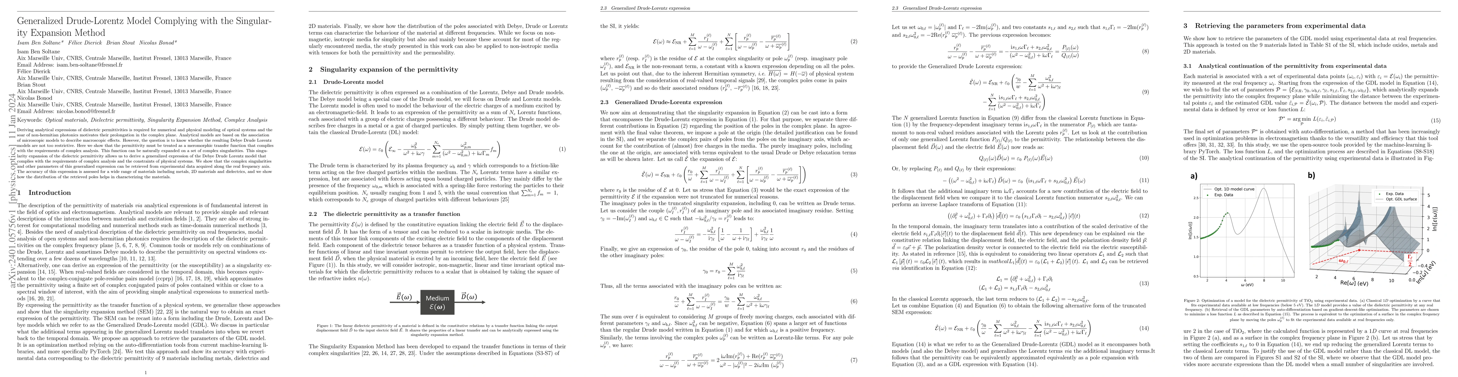 Thumbnail for Generalized Drude-Lorentz Model Complying with the Singularity Expansion
  Method
