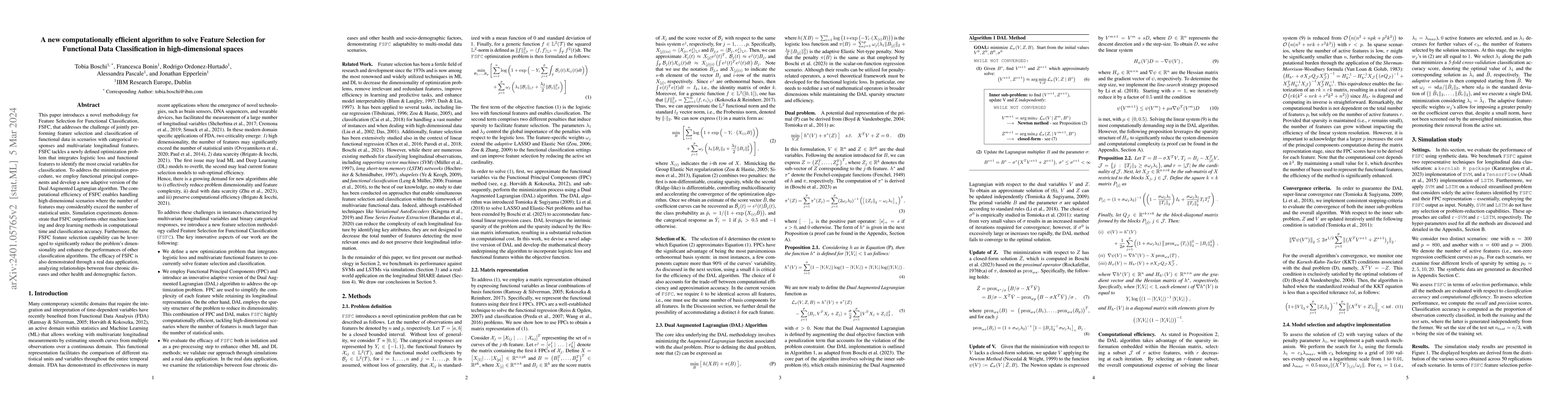 Thumbnail for A new computationally efficient algorithm to solve Feature Selection for
  Functional Data Classification in high-dimensional spaces