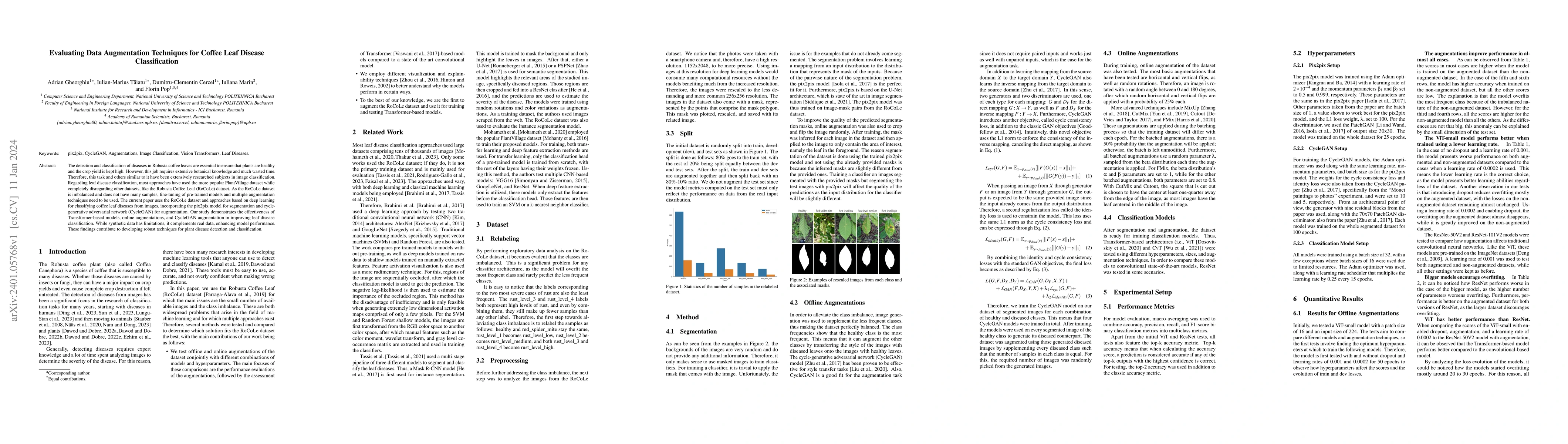 Thumbnail for Evaluating Data Augmentation Techniques for Coffee Leaf Disease
  Classification