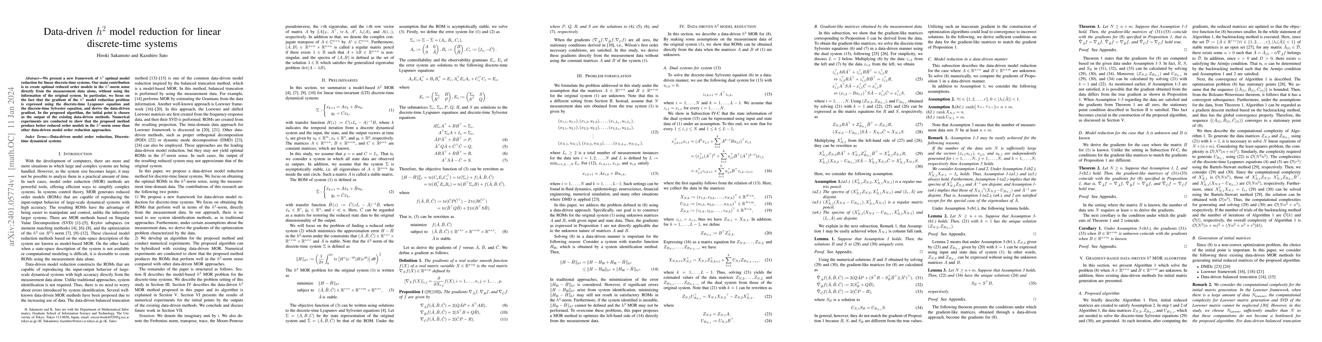 Thumbnail for Data-driven h2 model reduction for linear discrete-time systems