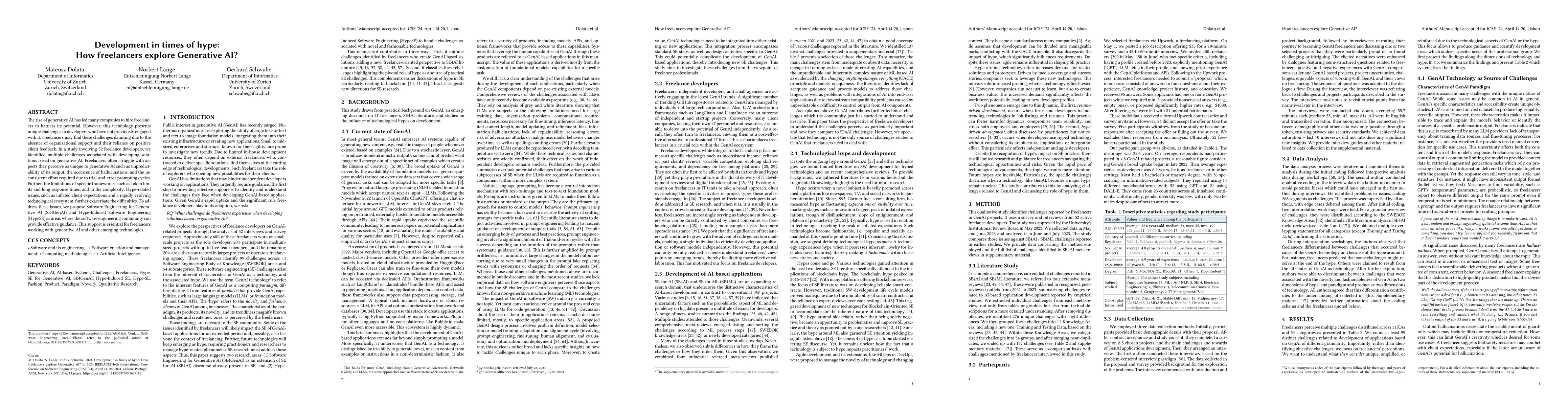 Thumbnail for Development in times of hype: How freelancers explore Generative AI?