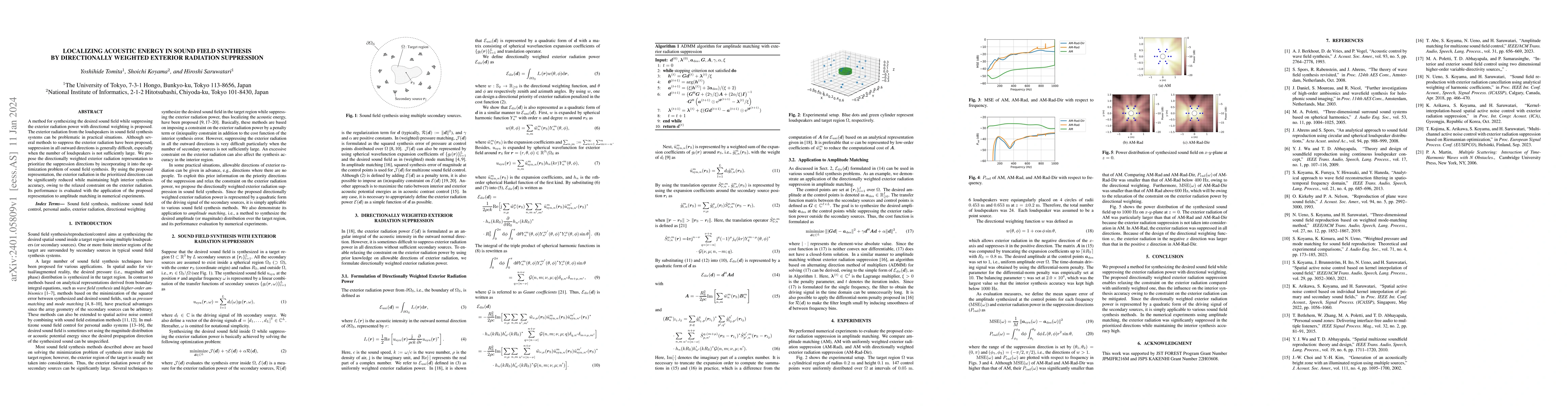 Thumbnail for Localizing Acoustic Energy in Sound Field Synthesis by Directionally
  Weighted Exterior Radiation Suppression