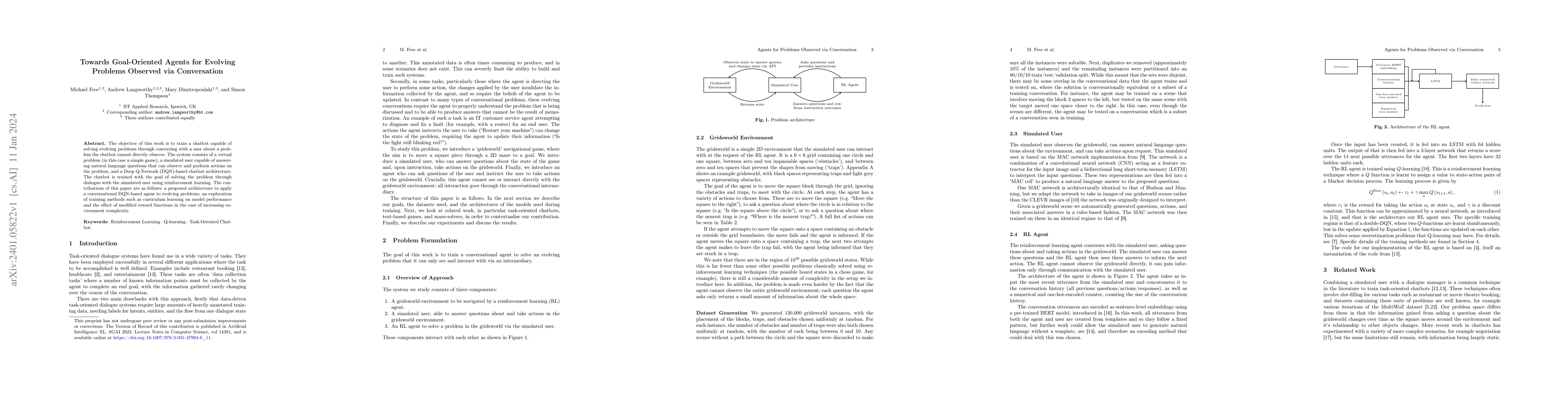 Thumbnail for Towards Goal-Oriented Agents for Evolving Problems Observed via
  Conversation