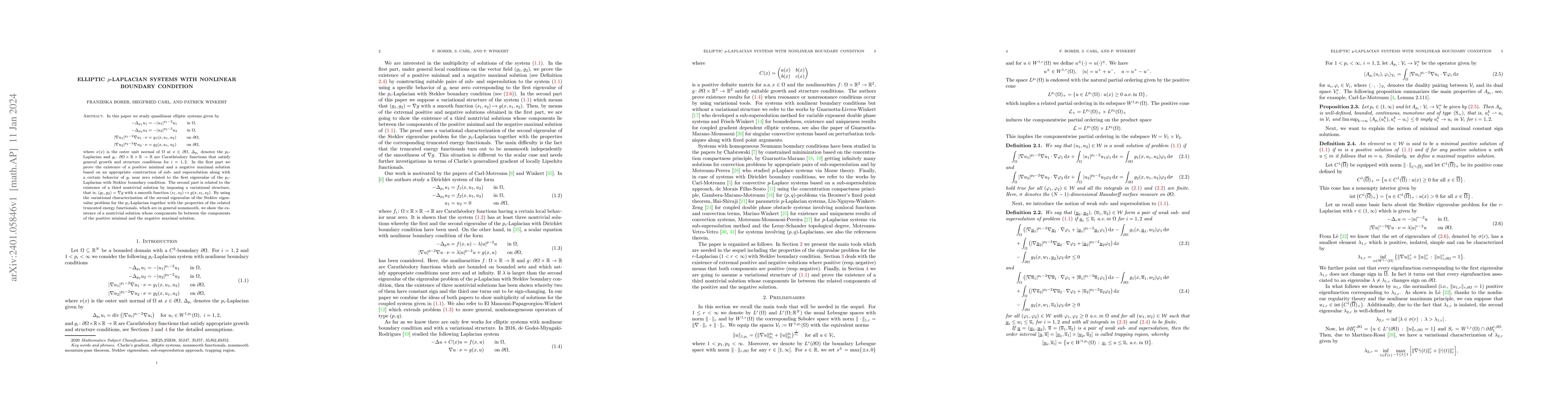 Thumbnail for Elliptic $p$-Laplacian systems with nonlinear boundary condition