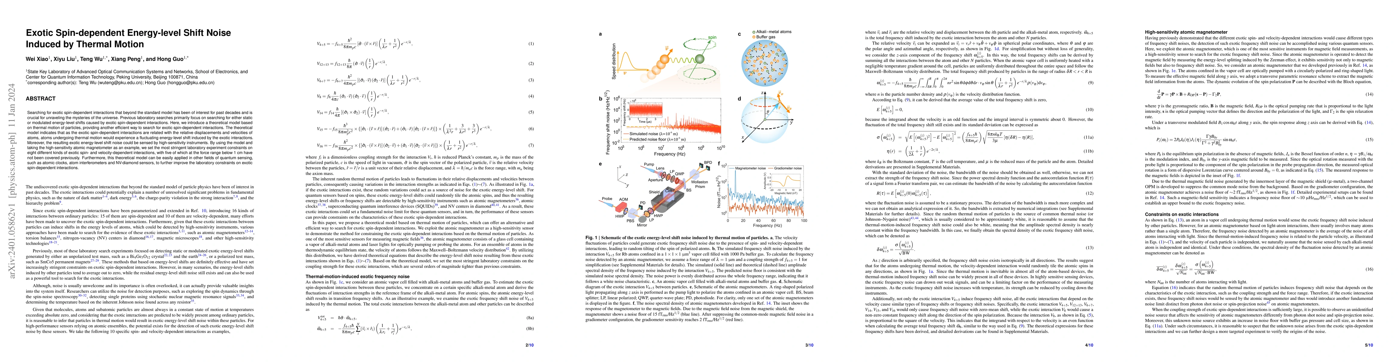 Thumbnail for Exotic Spin-dependent Energy-level Shift Noise Induced by Thermal Motion