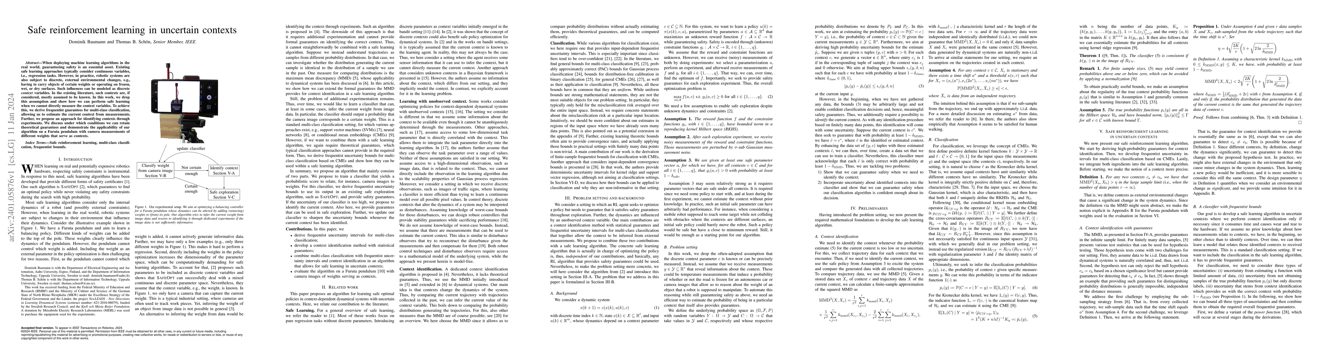 Thumbnail for Safe reinforcement learning in uncertain contexts