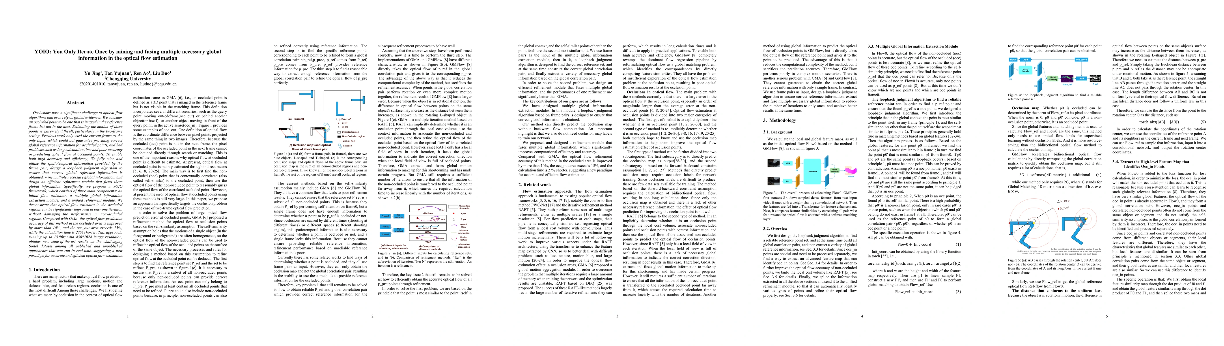Thumbnail for YOIO: You Only Iterate Once by mining and fusing multiple necessary
  global information in the optical flow estimation