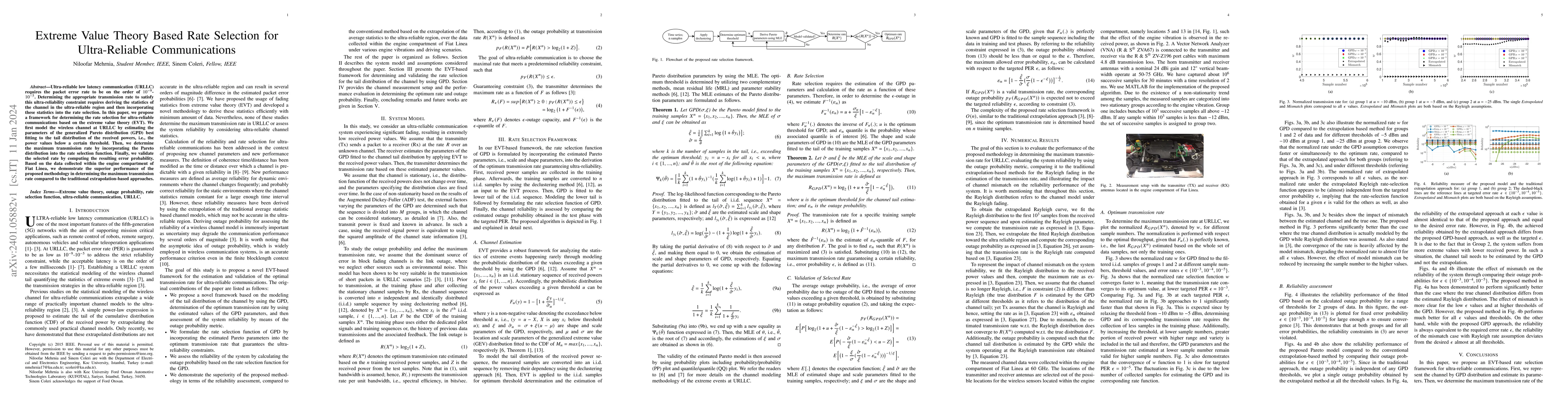 Thumbnail for Extreme Value Theory Based Rate Selection for Ultra-Reliable
  Communications