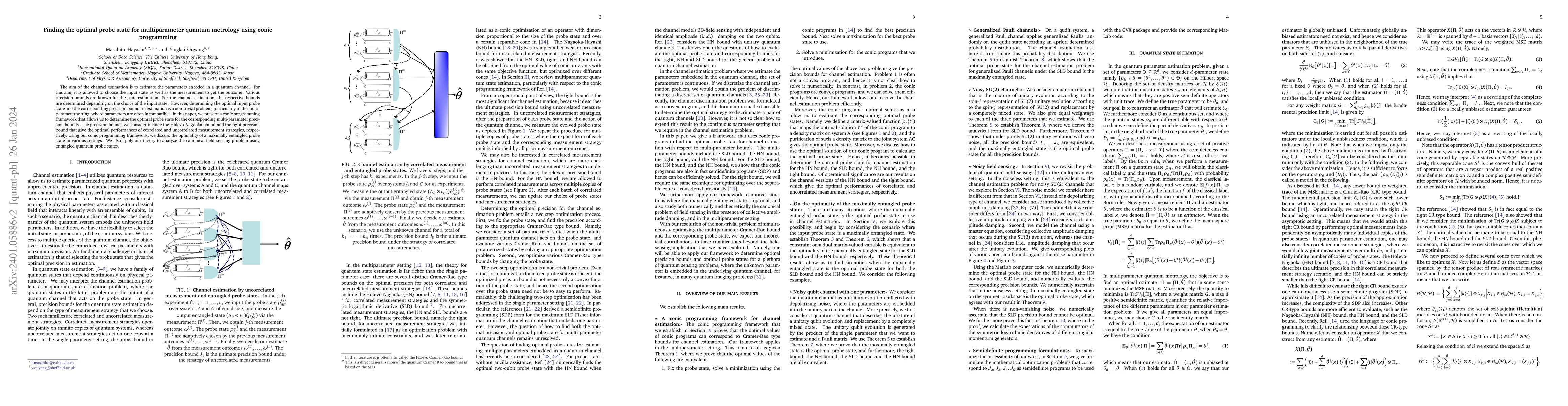 Thumbnail for Finding the optimal probe state for multiparameter quantum metrology
  using conic programming
