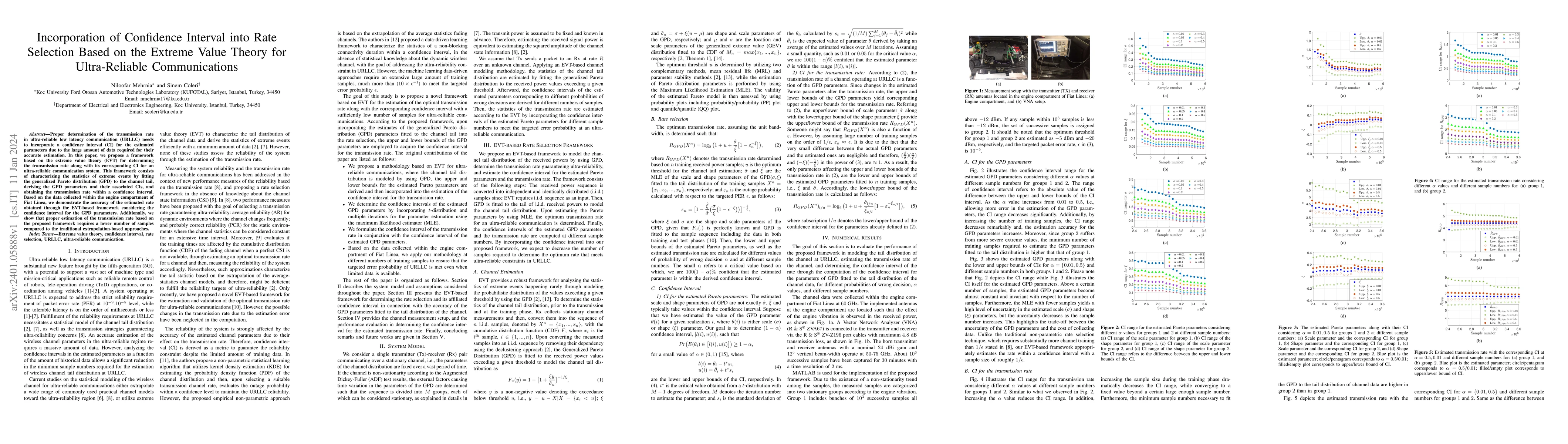 Thumbnail for Incorporation of Confidence Interval into Rate Selection Based on the
  Extreme Value Theory for Ultra-Reliable Communications