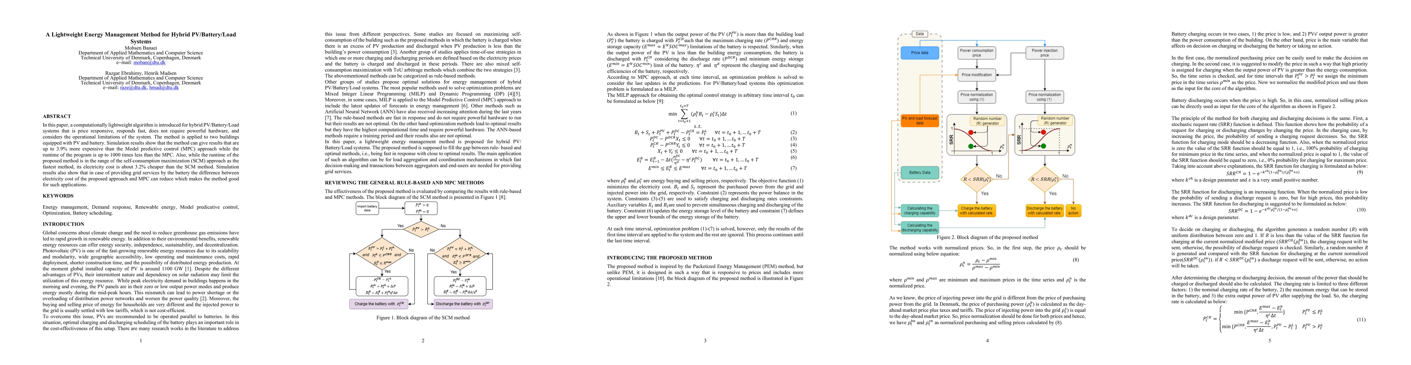 Thumbnail for A Lightweight Energy Management Method for Hybrid PV/Battery/Load
  Systems