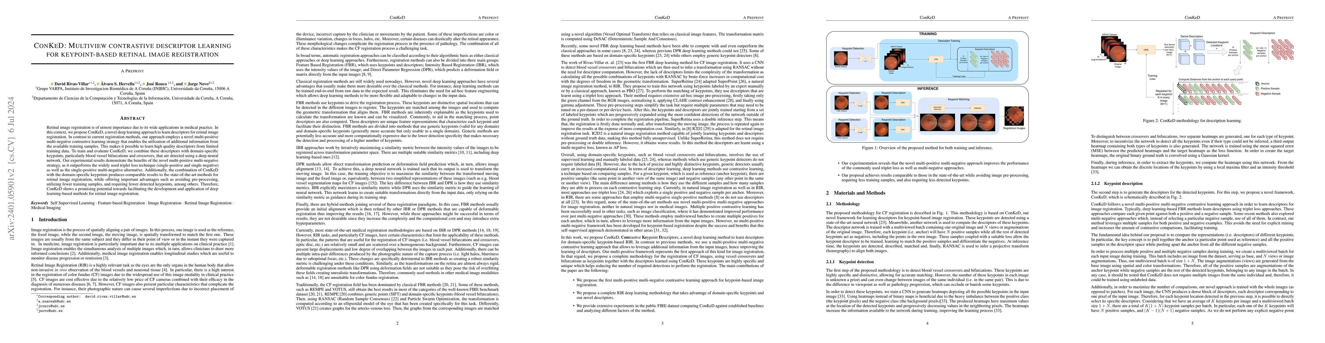 Thumbnail for ConKeD: Multiview contrastive descriptor learning for keypoint-based
  retinal image registration