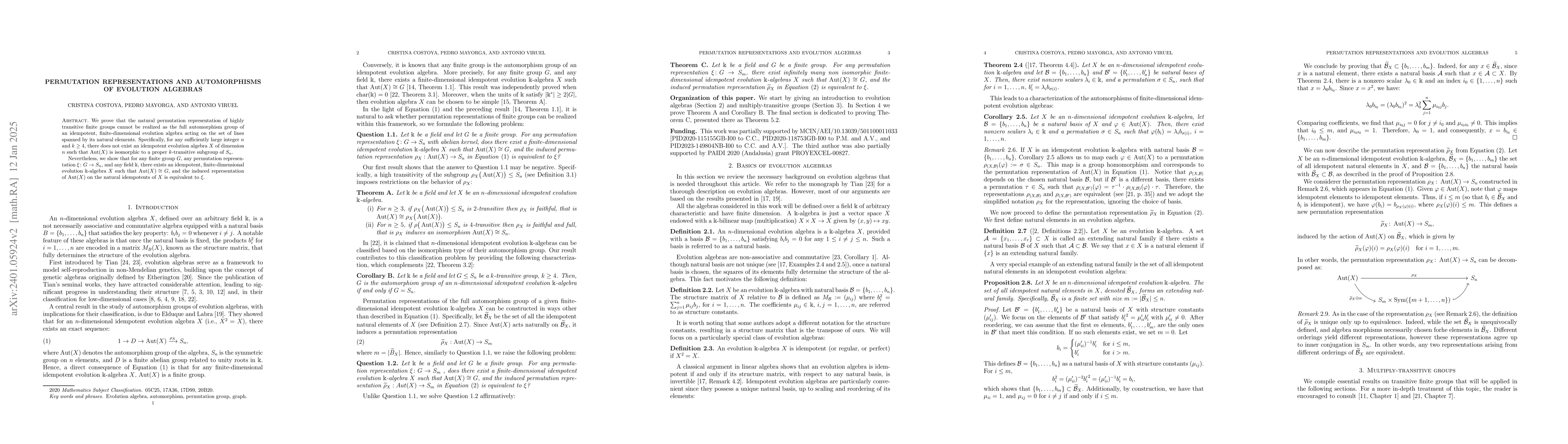 Thumbnail for Permutation representations and automorphisms of evolution algebras