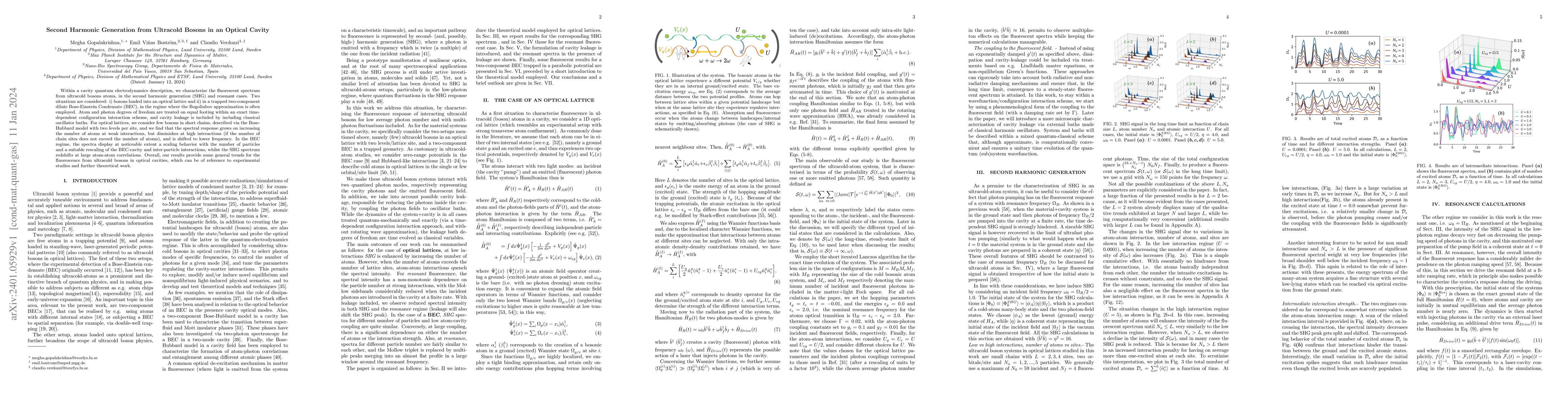 Thumbnail for Second Harmonic Generation from Ultracold Bosons in an Optical Cavity