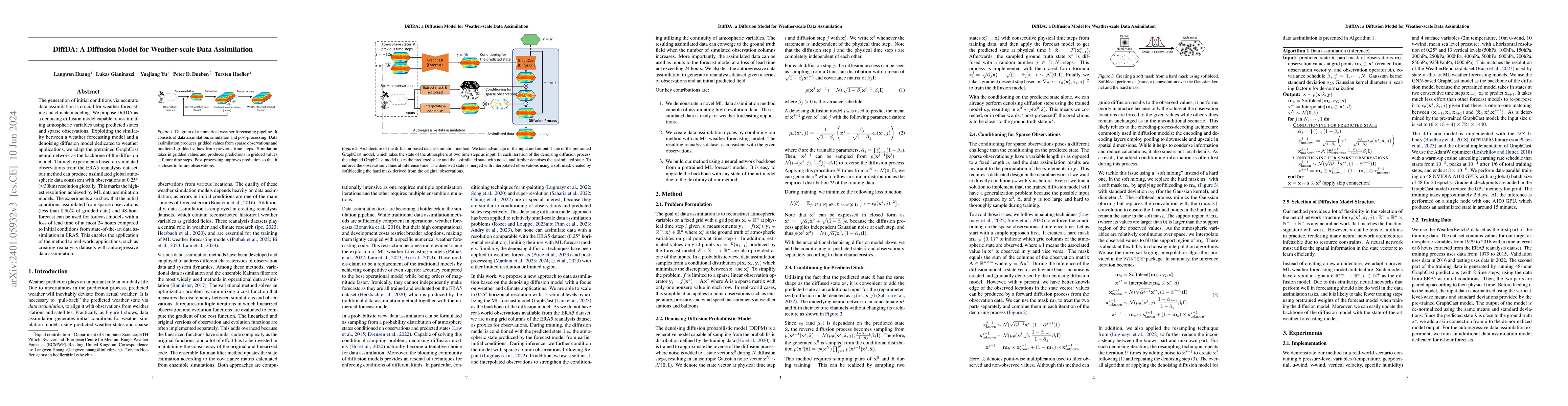 Thumbnail for DiffDA: a Diffusion Model for Weather-scale Data Assimilation