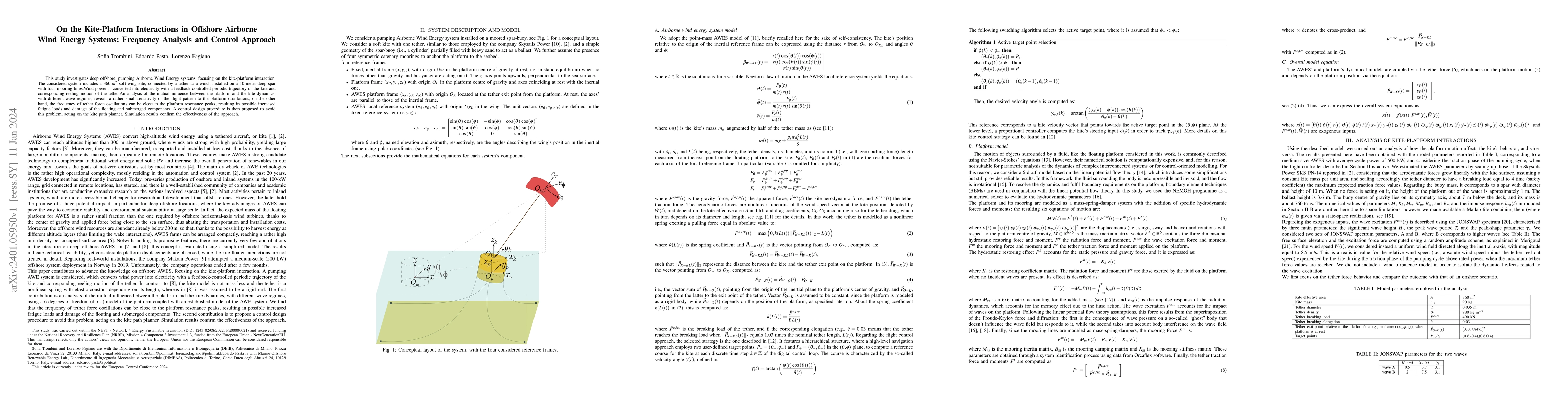 Thumbnail for On the Kite-Platform Interactions in Offshore Airborne Wind Energy
  Systems: Frequency Analysis and Control Approach